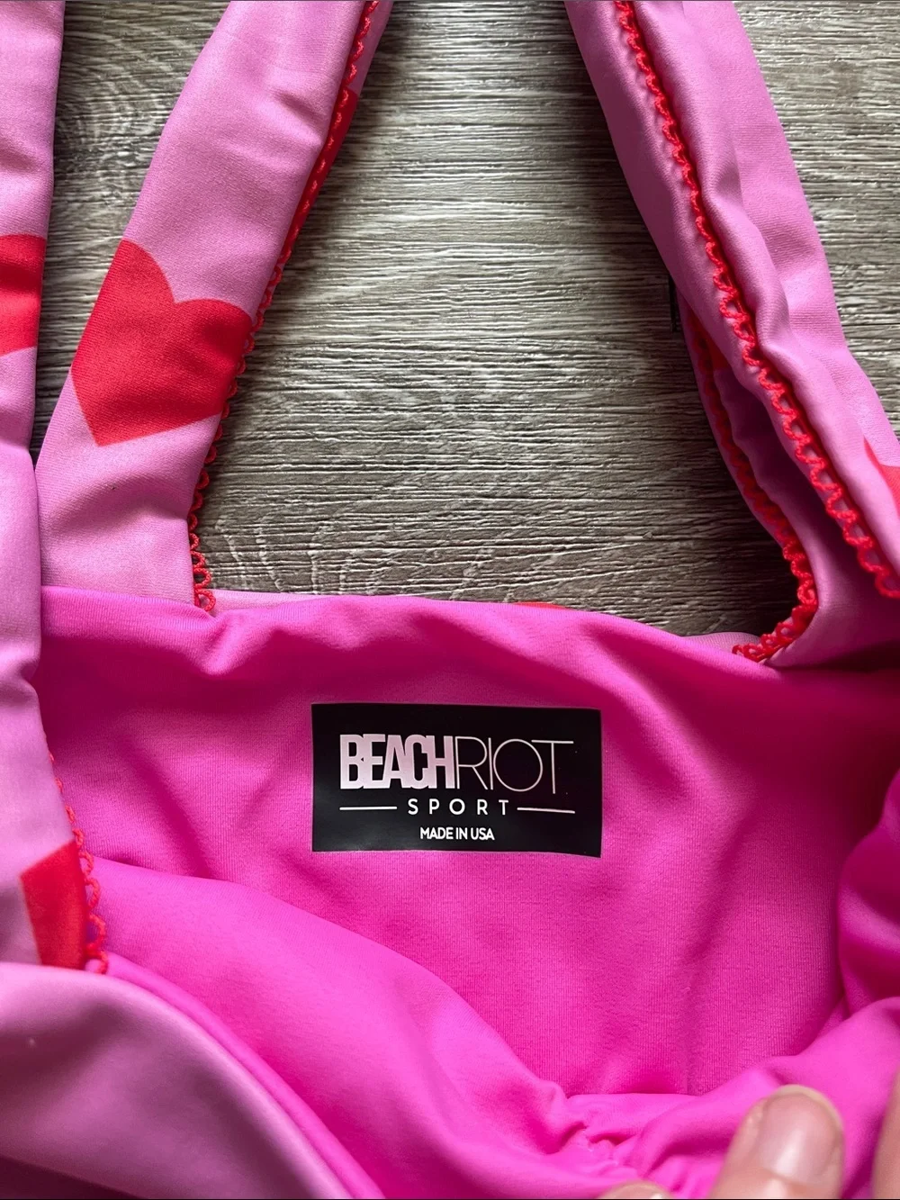 Beach Riot Amelia Valentine Heart Sports Bra Top small athletic running gym